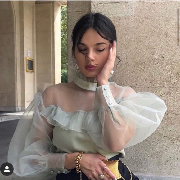 Zara Organza Knit top - Picture 6 of 13